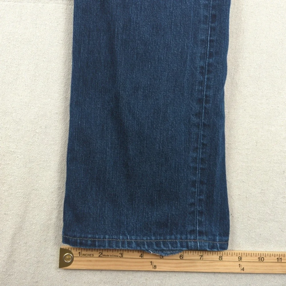 True Religion Jeans Mens 32x29 Blue Bobby Straight Dark Wash Hemmed